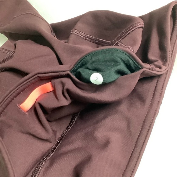 Lululemon All Meshed Up 7/8 Tight Bordeaux Drama / Flash Light Maroon 25” Sz 2 - Picture 6 of 13